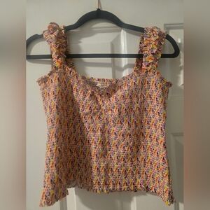 Maeve Anthropologie Cute Colorful Smocked Tank Top